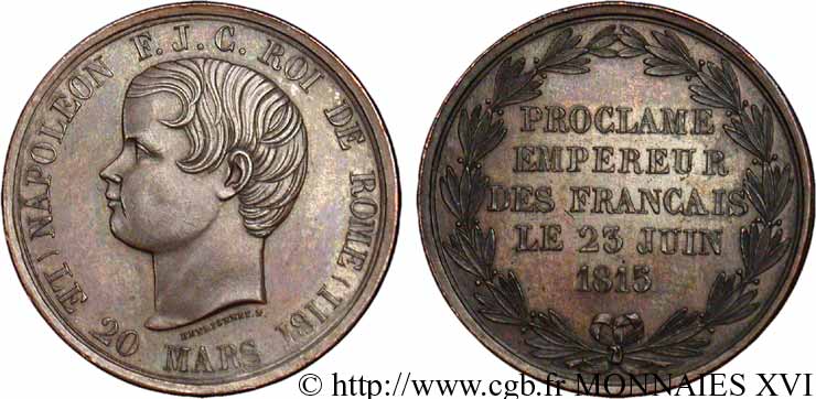 NAPOLEON II Médaille de l’accession au trône de Napoléon II EBC