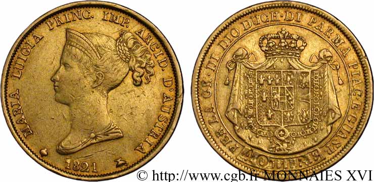 40 lires or 1821 Milan VG.2394  XF 