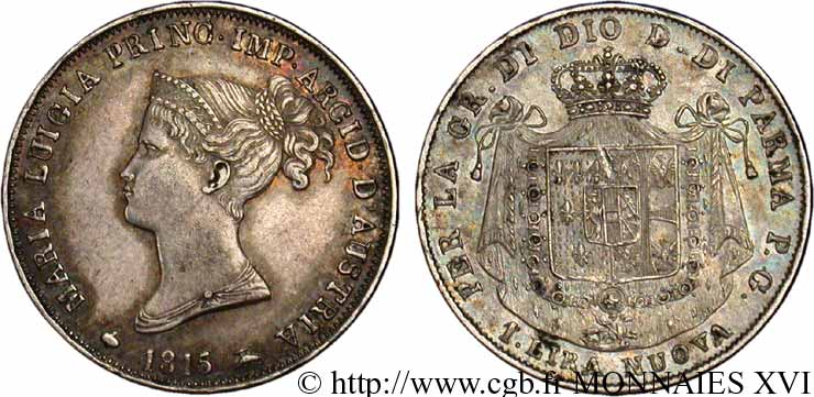 1 lira nuova 1815  Milan VG.2391  BB 