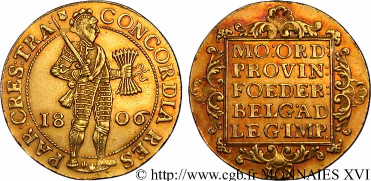Double ducat d or au chevalier 1806 Utrecht VG.1530  SUP 