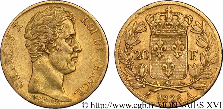 20 francs Charles X 1828 Paris F.520/8 MBC 