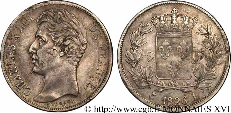 2 francs Charles X 1826 Bayonne F.258/19 BB 