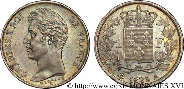 1 franc Charles X 1828 Paris F.207/37 AU 