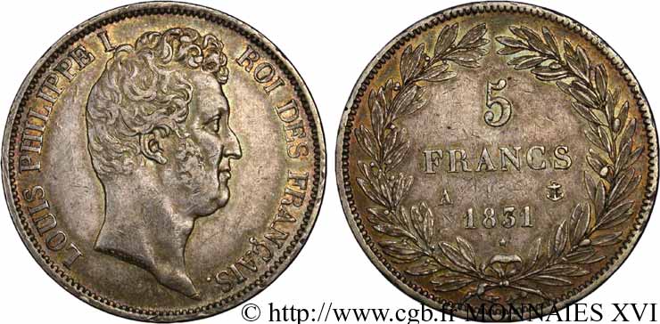 5 francs type Tiolier avec le I, tranche en relief 1831 Paris F.316/2 BB 