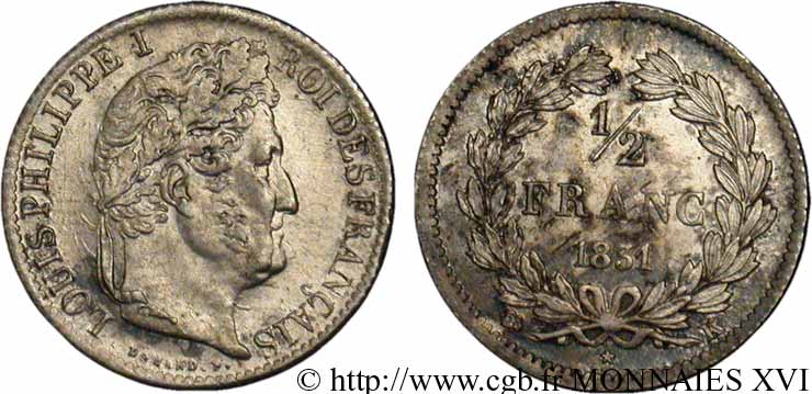 1/2 franc Louis-Philippe 1831 Bordeaux F.182/7 VZ 