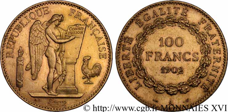 100 francs génie, tranche inscrite en relief Dieu protège la France 1902 Paris F.552/15 VZ 