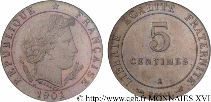 Essai de 5 centimes Merley 1902 Paris VG.4454 var. FDC 