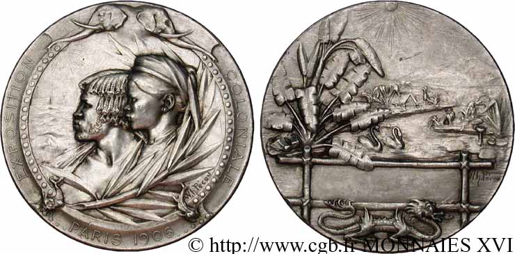 EXPOSITIONS DIVERSES Médaille en aluminium de l’exposition coloniale de Paris en 1906 AU