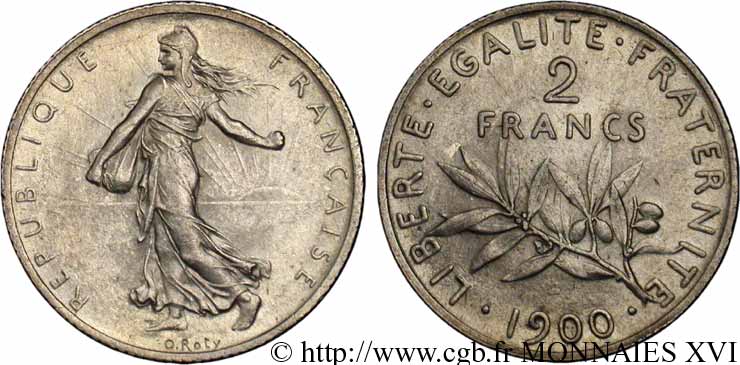 2 francs Semeuse 1900 Paris F.266/4 VZ 