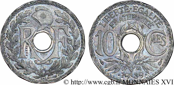 Essai de 10 centimes Lindauer en zinc 1939 Paris VG.-  AU 