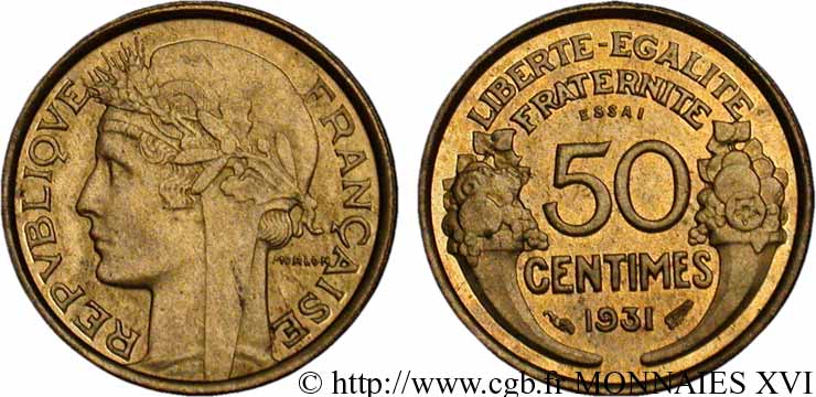 Essai de 50 centimes Morlon 1931 Paris F.192/1 AU 