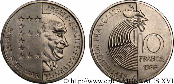Essai de 10 francs Schuman 1986 Paris F.374/1 SPL 