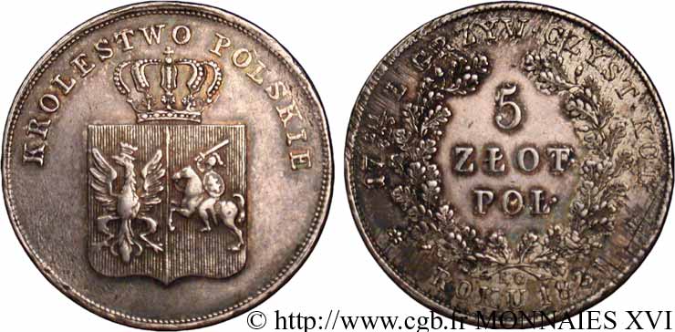 POLONIA - INSURRECTION 5 zloty 1831 Varsovie VZ 