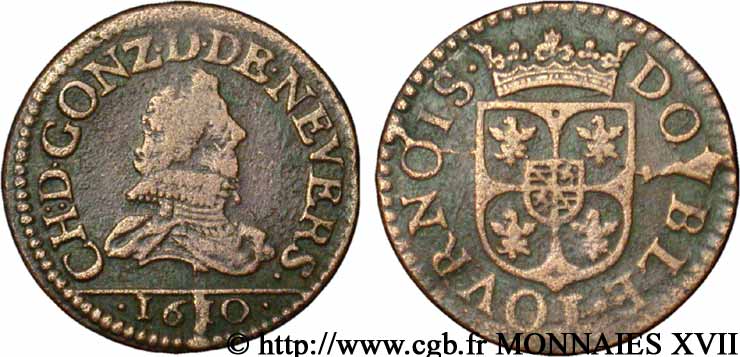 ARDENNES - PRINCIPAUTY OF ARCHES-CHARLEVILLE - CHARLES I OF GONZAGUE Double tournois BC+