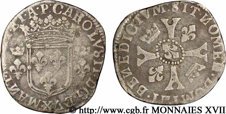 ARDENNES - PRINCIPALITY OF ARCHES-CHARLEVILLE - CHARLES II GONZAGA Quinzain aux lis XF