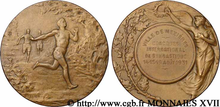 MODERN MEDALS OF CHARLEVILLE-MÉZIÈRES Médaille du concours international de gymnastique AU