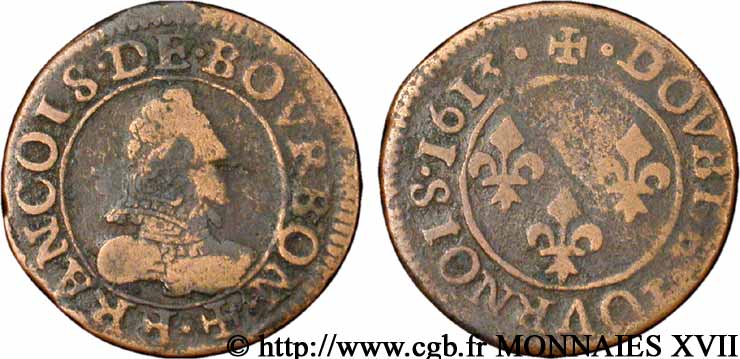 PRINCIPALITY OF CHATEAU-REGNAULT - FRANCIS OF BOURBON-CONTI Double tournois, type 1 VF