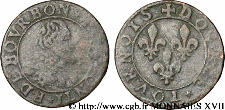 PRINCIPALITY OF CHATEAU-REGNAULT - FRANCIS OF BOURBON-CONTI Double tournois, type 13 F