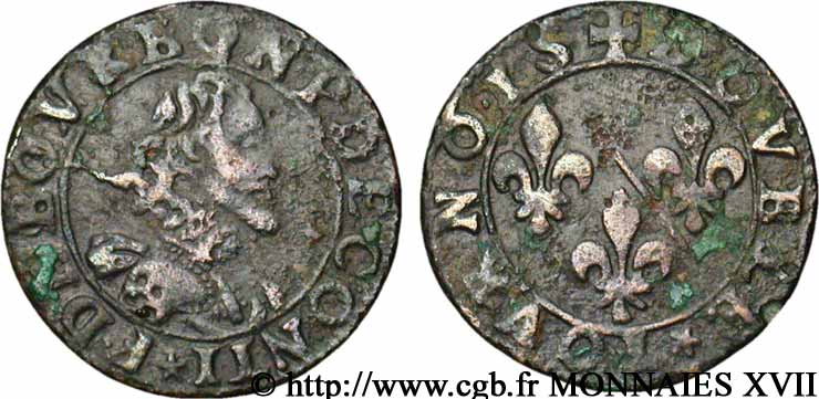 PRINCIPALITY OF CHATEAU-REGNAULT - FRANCIS OF BOURBON-CONTI Double tournois, type 13 VF