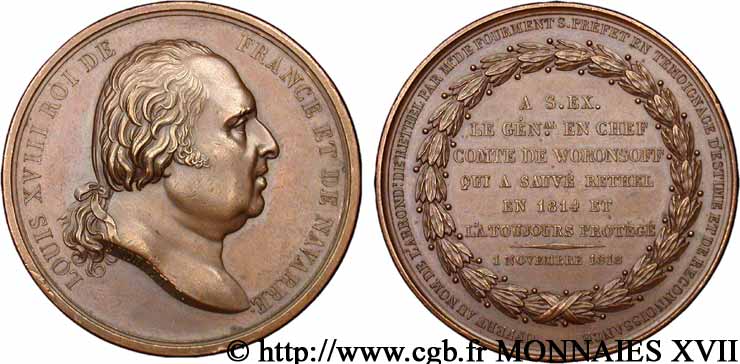 ARDENNES - LE RETHÉLOIS Médaille pour le général Woronsoff SPL