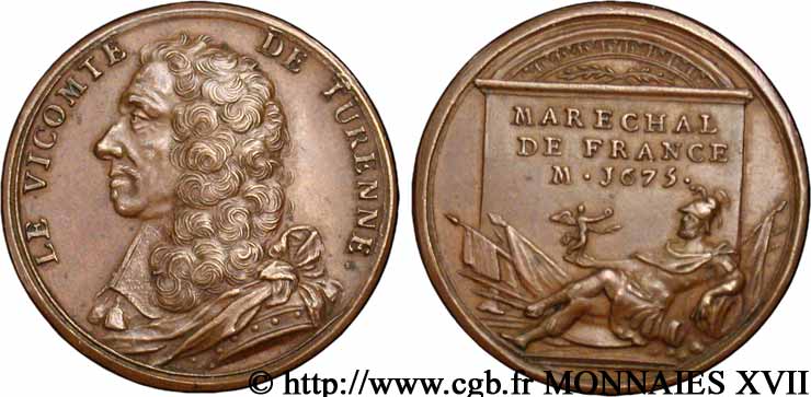 ARDENNES - PRINCIPALITY OF SEDAN - HENRI DE LA TOUR D AUVERGNE, VISCOUNT OF TURENNE Médaille de Dassier AU