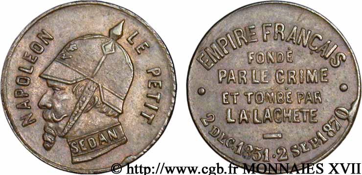 SATIRIQUES - GUERRE DE 1870 ET BATAILLE DE SEDAN Médaille satirique SPL