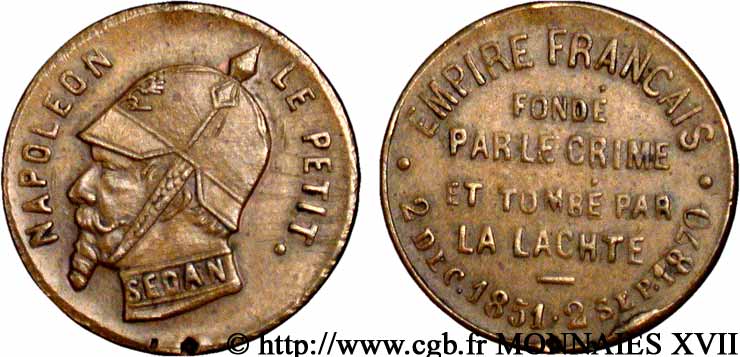 SATIRIQUES - GUERRE DE 1870 ET BATAILLE DE SEDAN Médaille satirique q.SPL