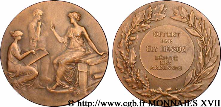 ARDENNES - MÉDAILLES DIVERSES Médaille offerte par le député Guy Desson AU