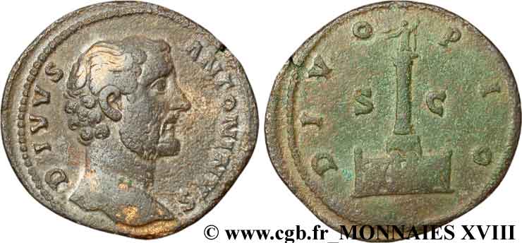 DIVUS ANTONINUS Sesterce, (GB, Æ 33) fSS