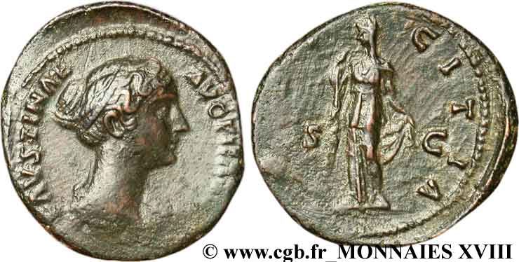 FAUSTINE JEUNE Moyen bronze, dupondius ou as (MB, Æ 28) TTB