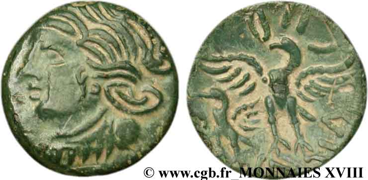 GALLIEN - BITURIGES CUBI (Region die Bourges) Bronze CALIAGIID à l’aiglon VZ
