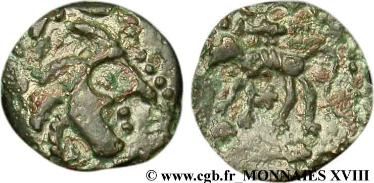 GALLIA - CARNUTES (Regione della Beauce) Bronze au loup, tête à droite XF