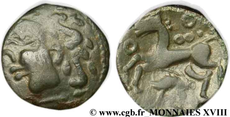 GALLIA - AULERCI EBUROVICES (Area of Évreux) Bronze au cheval et au sanglier XF/AU