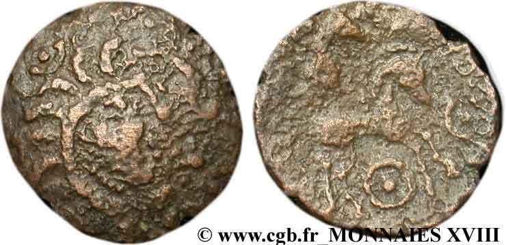 GALLIA - BAÏOCASSES (Región de Bayeux) Bronze SANTO (?) BC