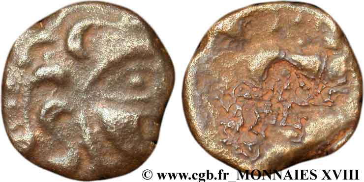 BAÏOCASSES (Région de Bayeux) Bronze au sanglier TB+/B+