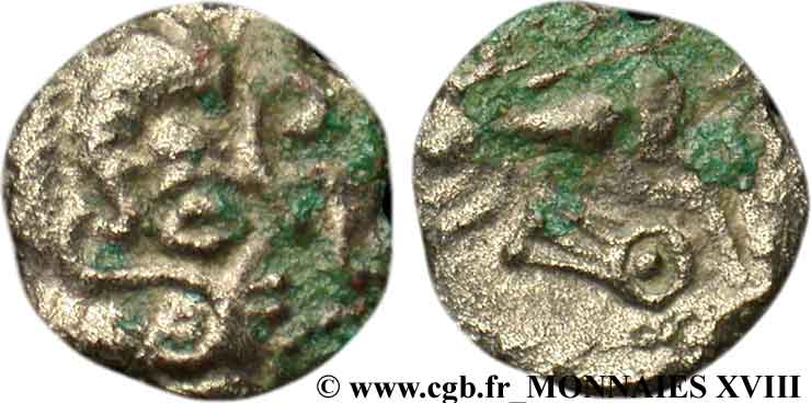 GALLIEN - ARMORICA - CORIOSOLITÆ (Region die Corseul, Cotes d Armor) Quart de statère de billon, classe V b fSS