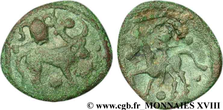 GALLIA BELGICA - AMBIANI (Regione di Amiens) Bronze au taureau et au bucrane BB