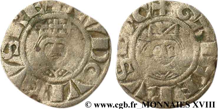 LUIS VII  THE YOUNG  Denier c. 1151-1174 Laon BC+