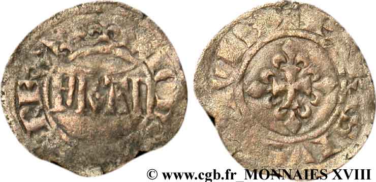 JUAN II  THE GOOD  Denier parisis, 5e type 30/08/1360  BC/BC+