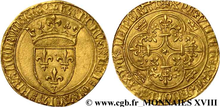 CHARLES VI LE FOU OU LE BIEN AIMÉ Écu d or à la couronne n.d. Dijon SUP