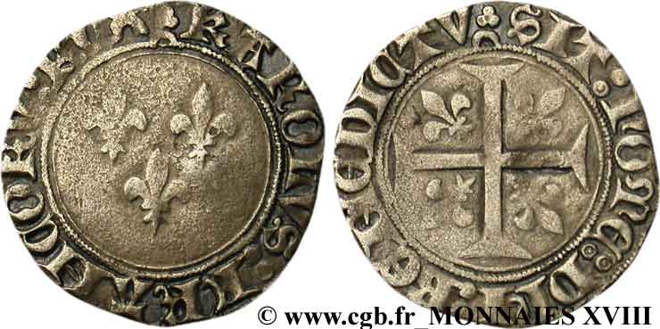 CHARLES VII LE VICTORIEUX Blanc aux trois lis n.d. Lyon TB+
