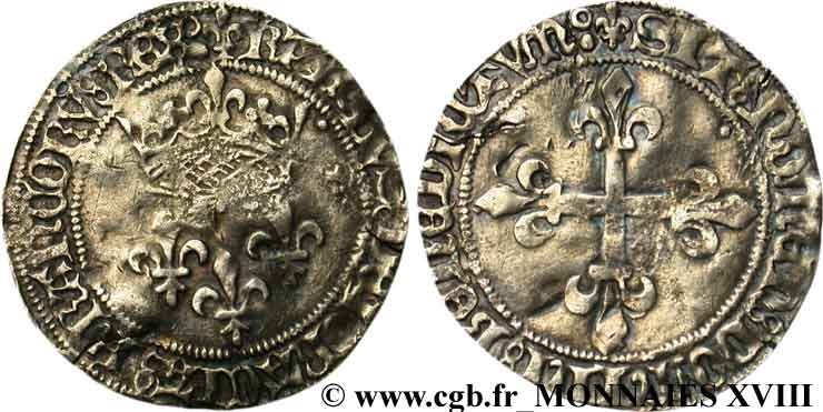 CHARLES VII LE VICTORIEUX Gros de roi dit de  Jacques Cœur  25/05/1447 Montpellier TB+