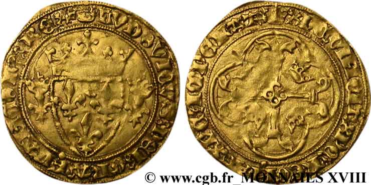 LOUIS XI LE PRUDENT Écu d or à la couronne ou écu neuf 31/12/1461 Tournai TTB