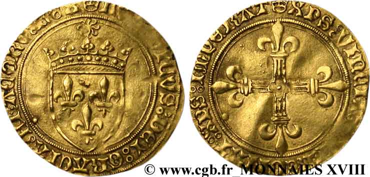 LOUIS XI LE PRUDENT Écu d or au soleil 2/11/1475 Saint-Lô TTB