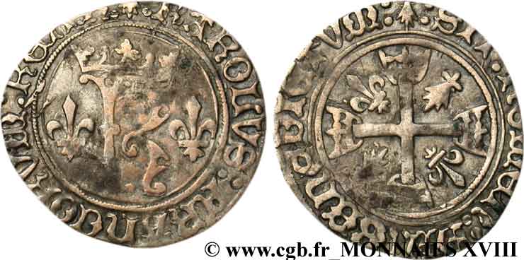 CHARLES VIII Karolus de Bretagne après 1491 Nantes ou Rennes TTB