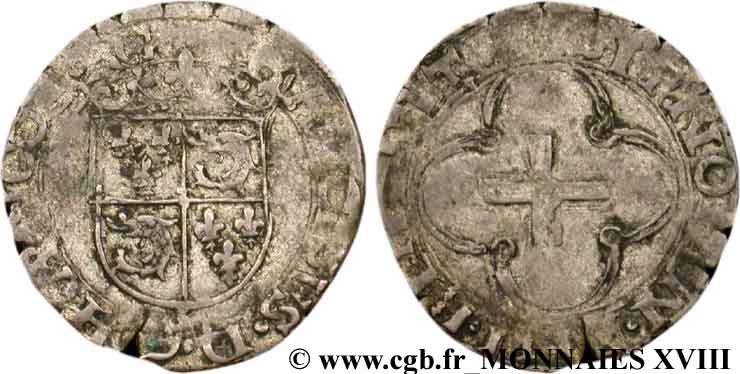 FRANCIS I Douzain du Dauphiné à la croisette, 2e type n.d. Grenoble VF