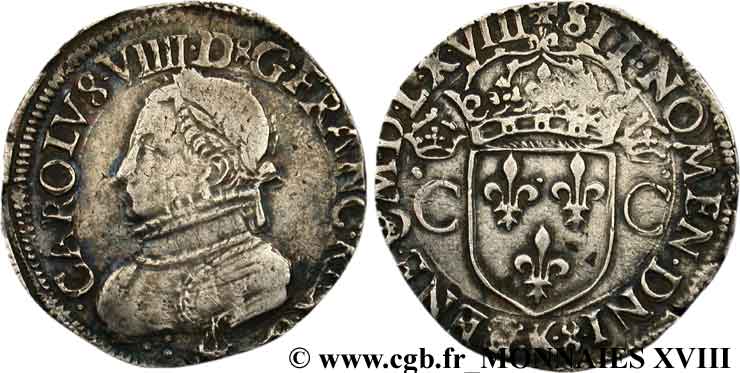 CHARLES IX Teston, 2e type 1568 (MDLXVIII) Bordeaux  SS