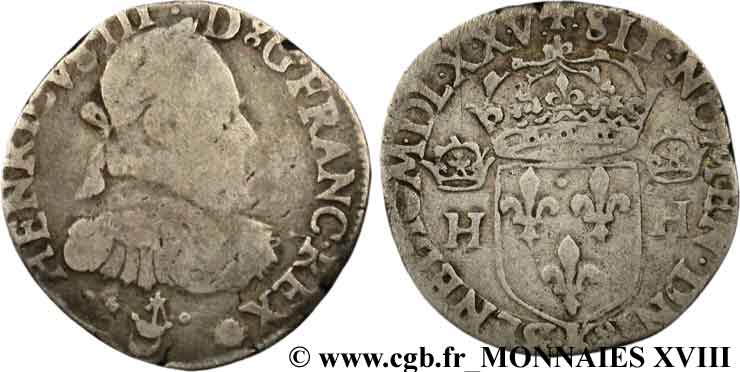 HENRI III Teston, 1er type sans le titre de roi de Pologne 1575 (MDLXXV) Bordeaux TB