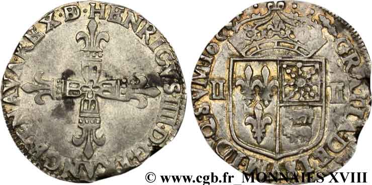 HENRI IV LE GRAND Quart d écu de Béarn 160[0?] Morlaàs TTB