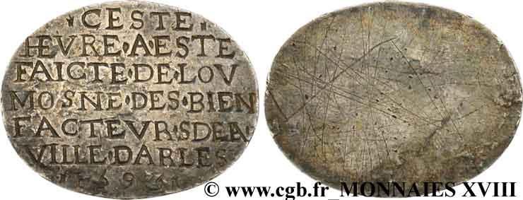 HENRI IV LE GRAND Médaille uniface, Ar 28, pour une messe en Arles TB+